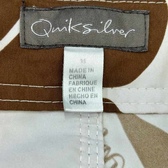 Quiksilver Men's Unlined Swim Trunks Size 36 Brown Leaf Print - Picture 13 of 16